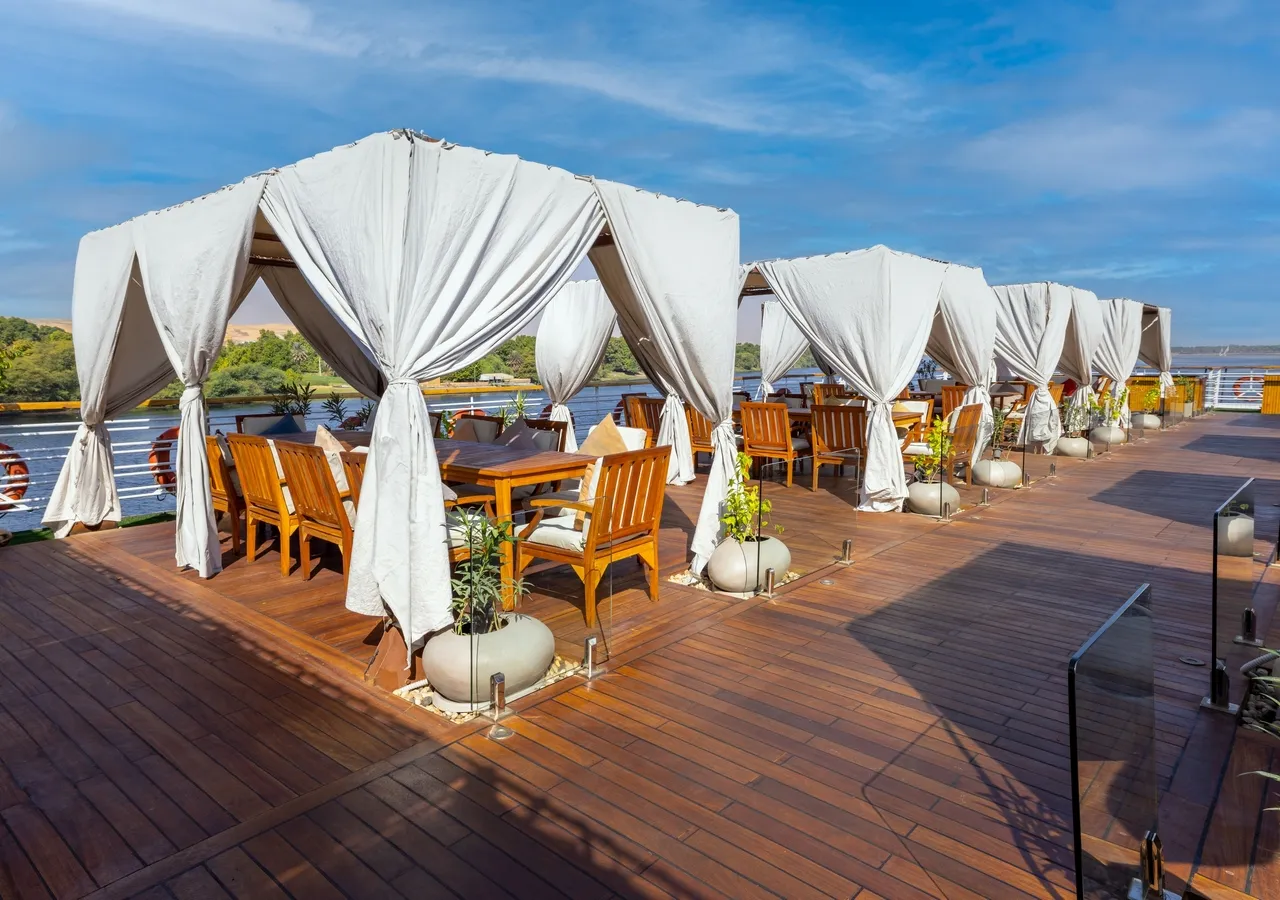 Sun deck of the Farah Nile Cruise Nile cruise